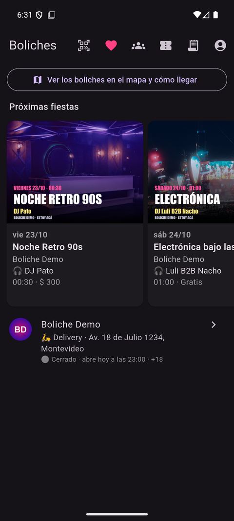 Lista de boliches y próximas fiestas