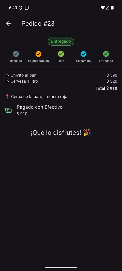 Pedido entregado