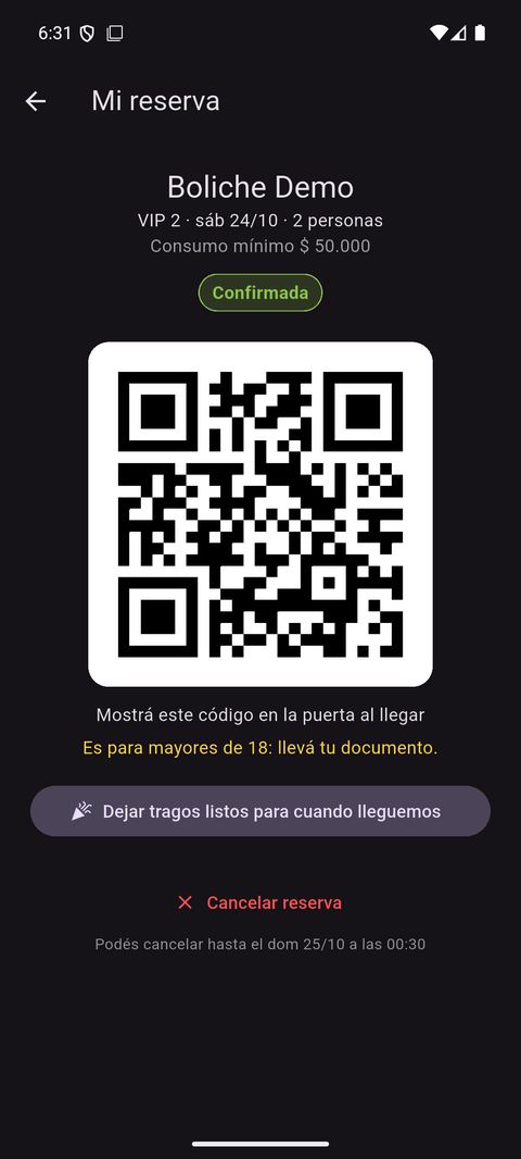 QR de la reserva