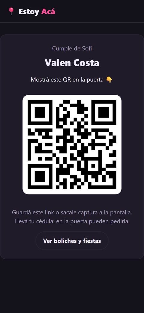 El QR que recibe cada invitado