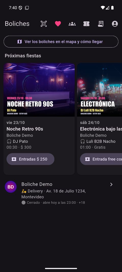 Fiestas con entradas en venta
