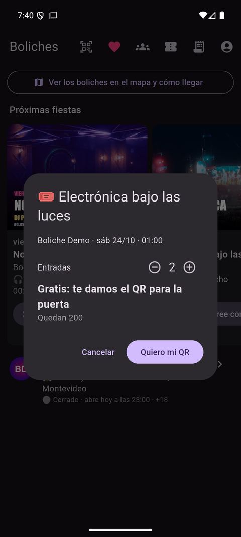 Elegir cuántas entradas