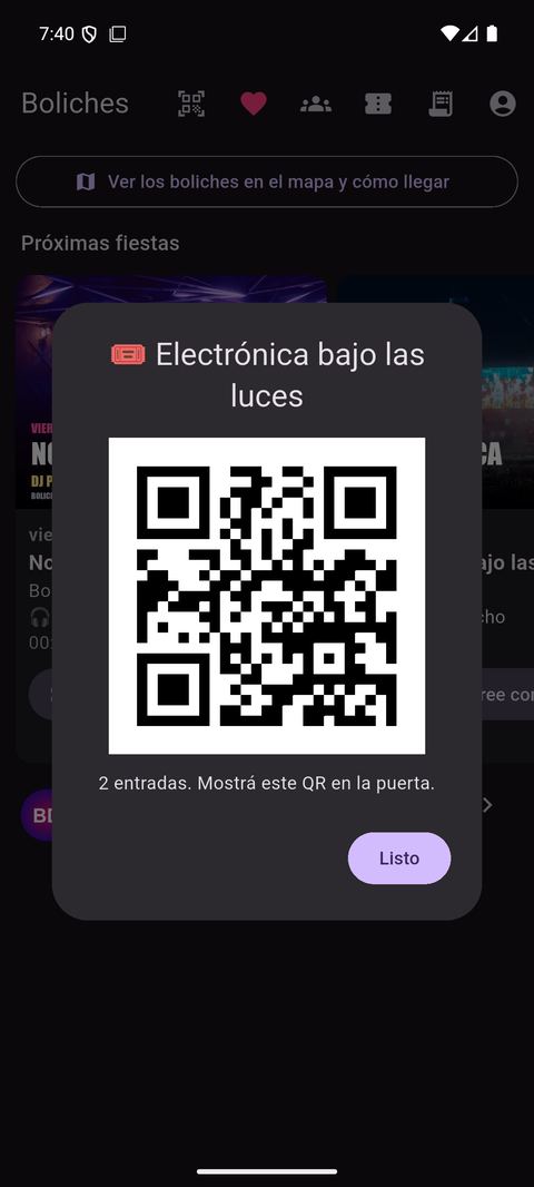 El QR de la entrada