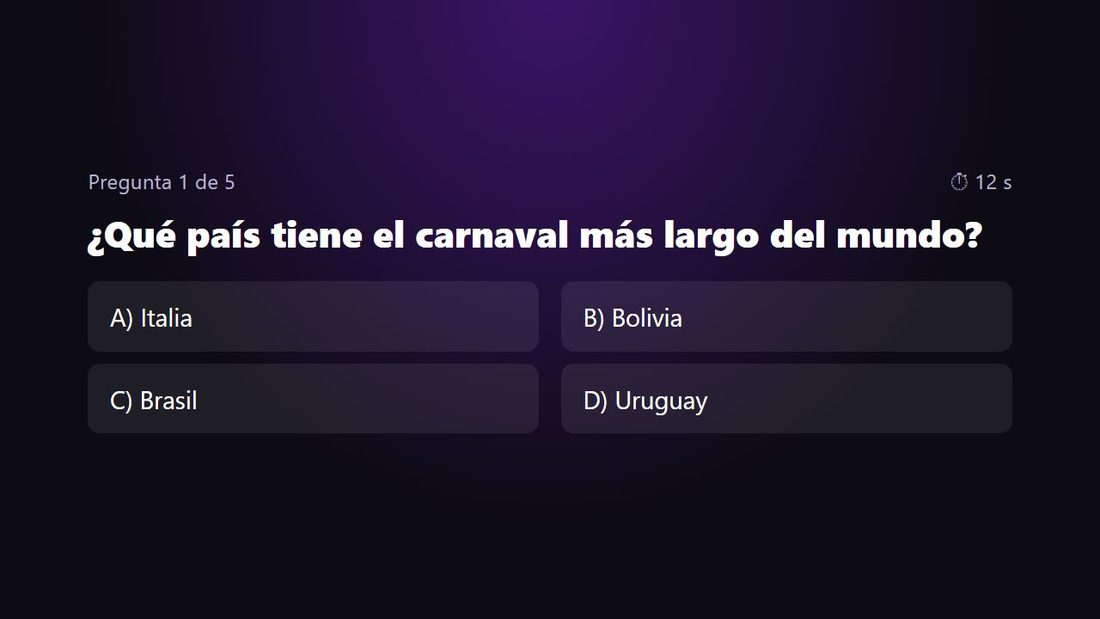 La trivia en la pantalla gigante